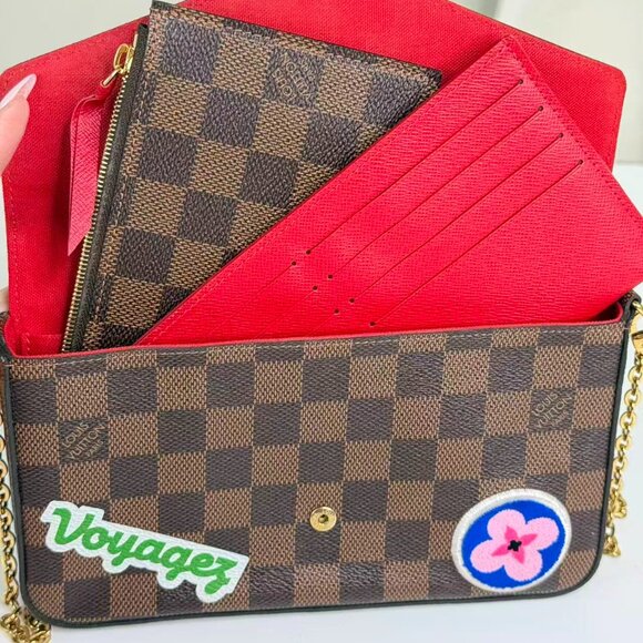 Louis Vuitton Damier Ebene Limited Edition Felicie Shoulder Bag Crossbody Style - Picture 9 of 10